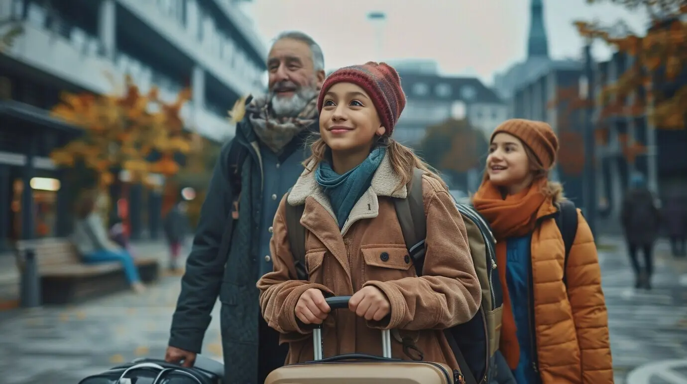 Turista llevando equipaje